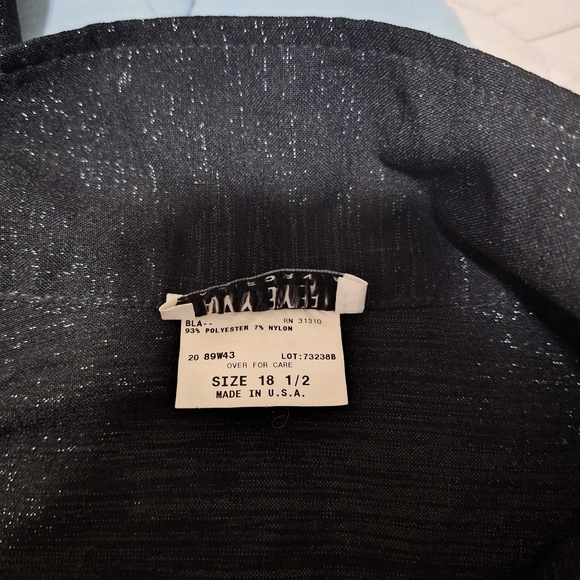 Vtg Amy Byer Black Shimmery Zip Up Top Made In USA Size 18 1/2 - Picture 9 of 10